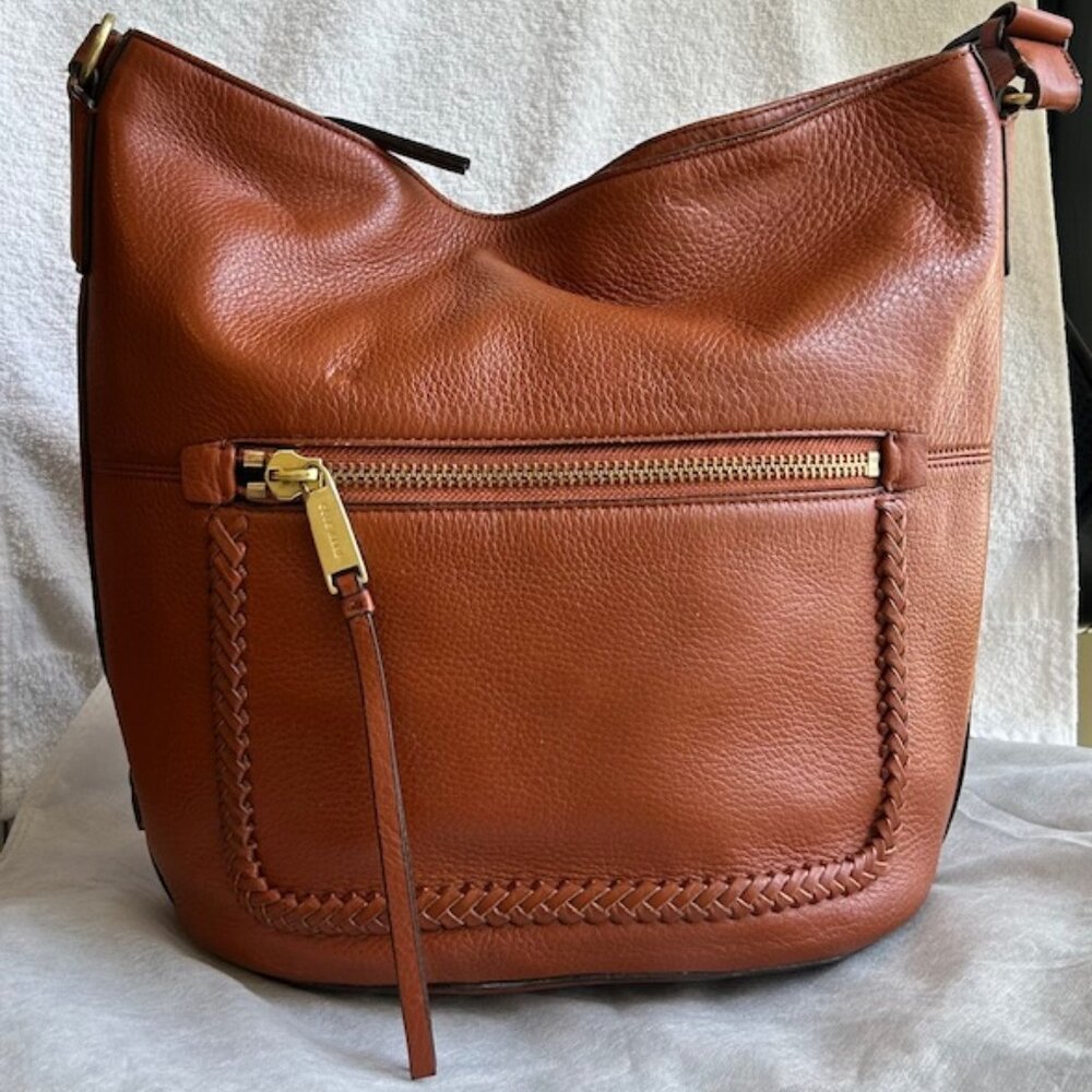 Cole Haan Celia Bucket Hobo Bag (Large) w/Dust Bag | Sienna Tan